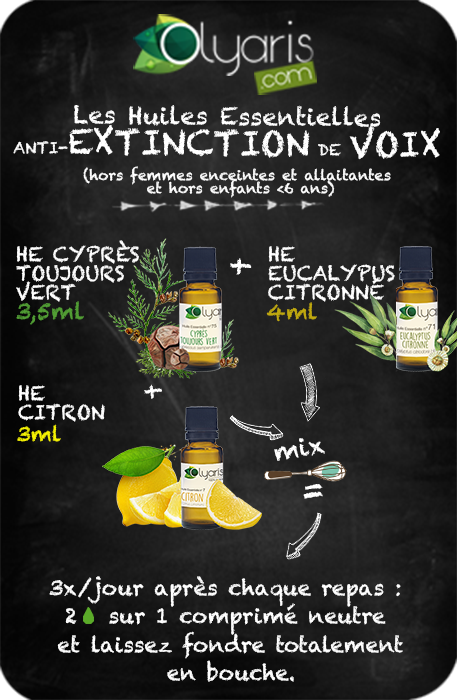 Extinction de voix : les Huiles Essentielles à Utiliser par Olyaris